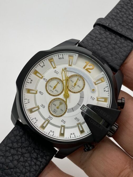 Diesel 10 Bar Black Leather Watch for Men 12