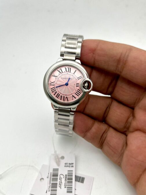 Cartier Swiss Pink Dail Stainless Steel Watch For Ladies 11