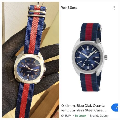 Gucci GG2570 Red & Blue Nylon Watch 10