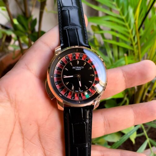 Jacob & Co. Casino Flying Tourbillion Sapphire Crystal Glass Rose Gold Pure ETA Watch 1