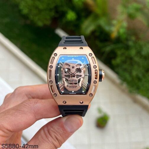Richard Mille Skull Rubber Swiss ETA Automatic Watch 5